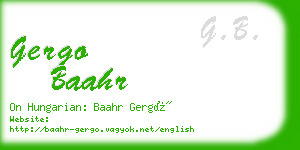 gergo baahr business card